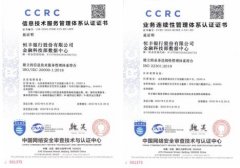 恒丰银行金融科技部数据中心通过国际标准化组织（ISO）双体系认证